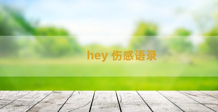 hey 伤感语录